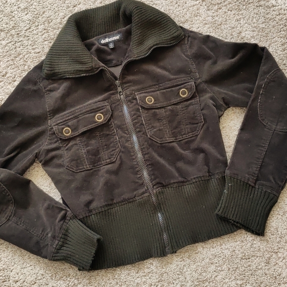 Dollhouse Jackets & Blazers - Army green curdory crop jacket